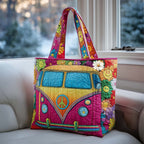 Hippie Van Quilted Tote Bag GFTOMA7878