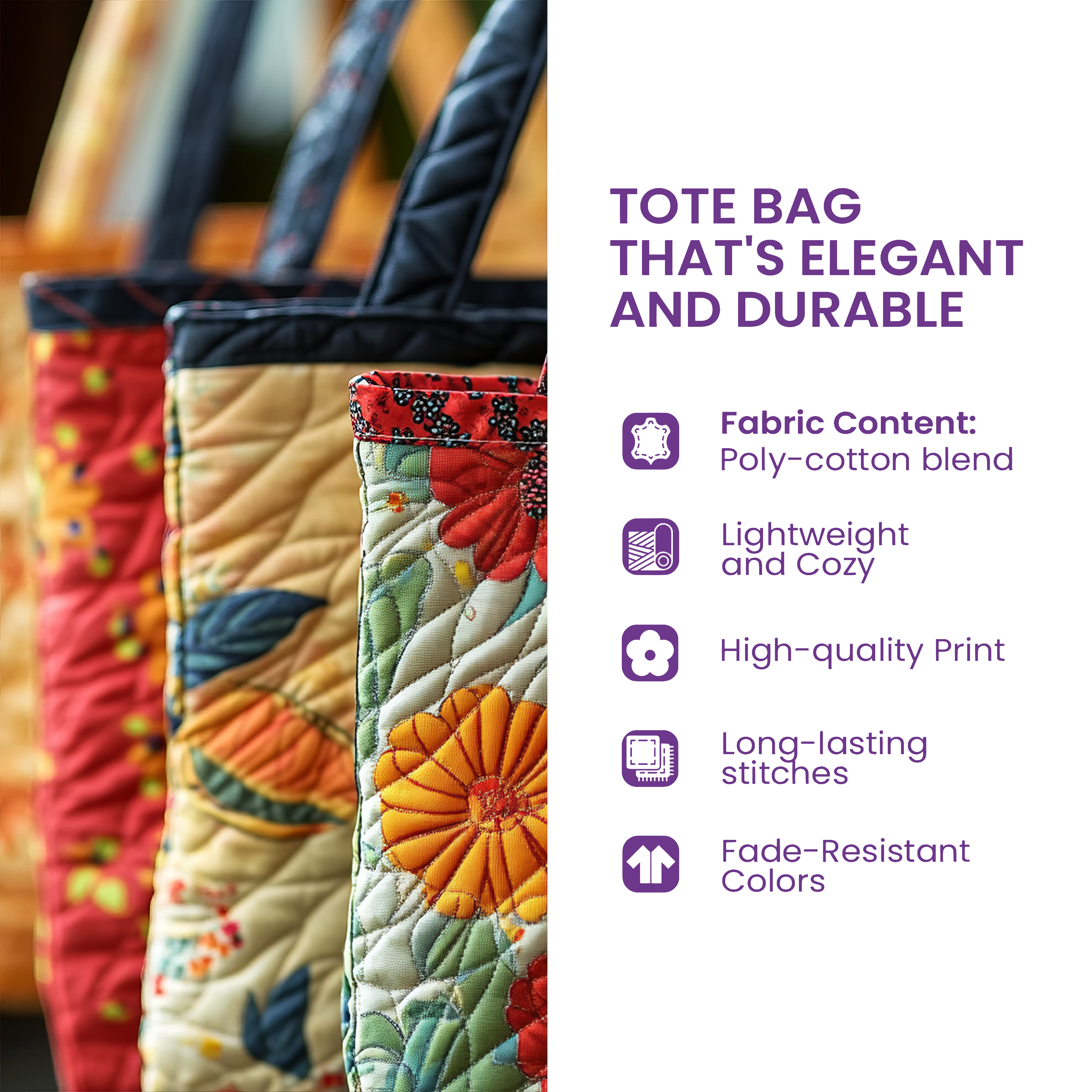 Hippie Van Quilted Tote Bag GFTOMA7878