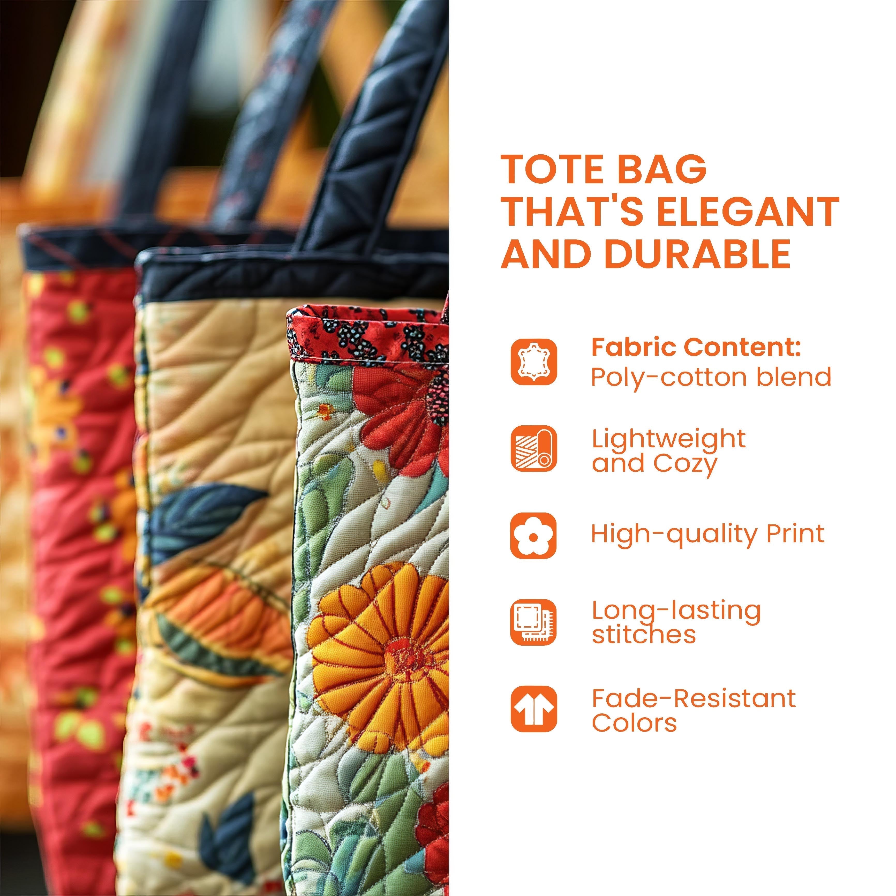 Christmas Patchwork Quilted Tote Bag GFTOHD12474